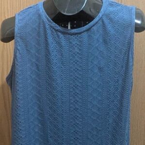 Sleeveless Blue Lace Top